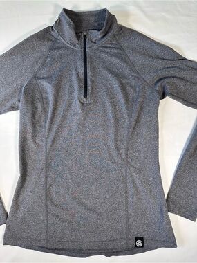 REI Women's Charcoal Heather Quarter-Zip Long Sleeve Top